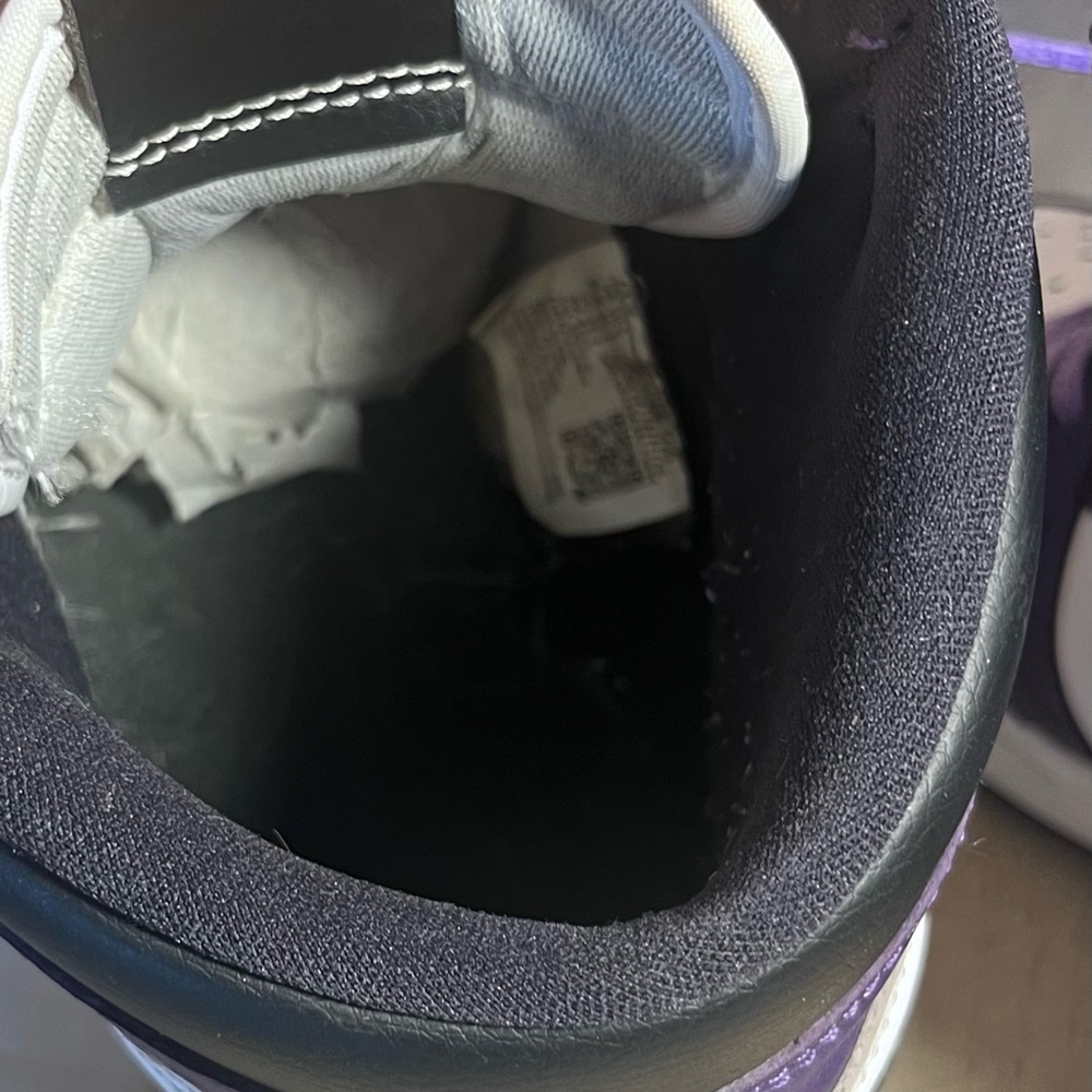 Nike Retro Court Purple Air Jordan 1 High Top Basketball Shoes - Picture 5 of 10